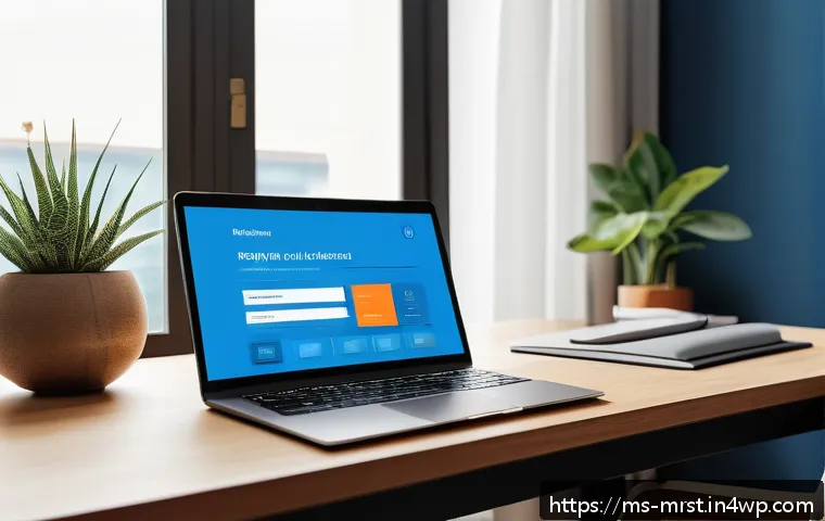콘텐츠 마케팅에 적합한 이미지 및 디자인 전략 - A modern digital marketing workspace featuring a sleek laptop displaying a website with a harmonious...