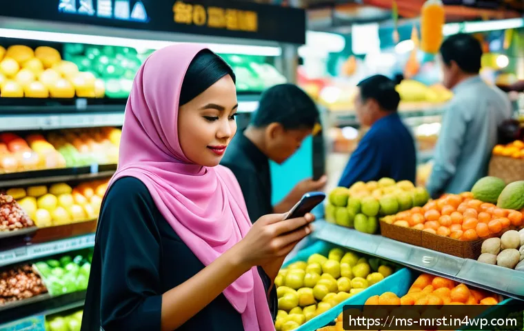 단계별 콘텐츠 마케팅 전략 수립 프로세스 - A vibrant and diverse Malaysian urban market scene in Kuala Lumpur, showcasing multicultural shopper...