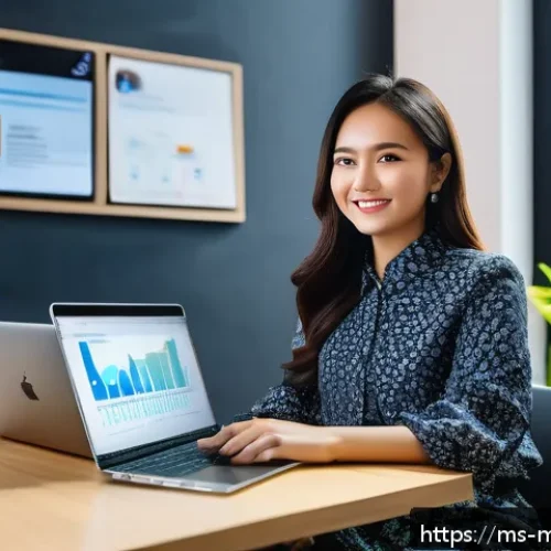 Home 17 효율적인 콘텐츠 배포 전략 수립 - A vibrant digital marketing workspace scene featuring a young Malaysian professional woman sitting a...